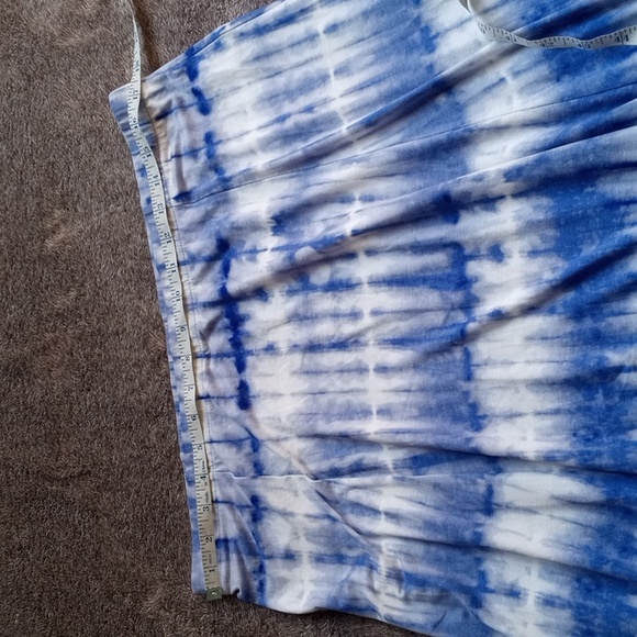 Chico's blue and white tie dye circle hi low skirt size 2=L/12 - Picture 6 of 10